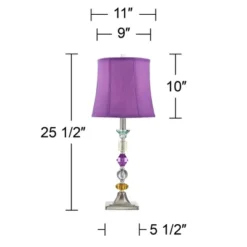360 Lighting Bijoux Modern Table Lamp 25 1/2" High Multi Colored Stacked Gem Purple Shade For Bedroom Living Room Bedside Nightstand Office Family -Home Decor Shop GUEST 2ed818ad de1a 4e0e a848 7002362efa8c