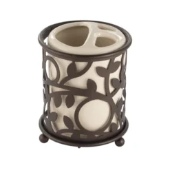 MDesign Ceramic/Metal Bathroom Soap, Toothbrush, Cup, Set Of 3, Vanilla/Bronze 16 MDesign Ceramic/Metal Bathroom Soap, Toothbrush, Cup, Set Of 3, Vanilla/Bronze -Home Decor Shop GUEST 3143fb38 e23c 4fda b139 60f11a29d861