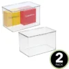 MDesign Plastic Stackable Home Office Supplies Storage Box - 2 Pack, Clear 2 MDesign Plastic Stackable Home Office Supplies Storage Box - 2 Pack, Clear -Home Decor Shop GUEST 32ee951a 6fcd 4135 b7d9 49ba6fa1f0ca