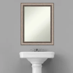 22" X 28" Non-Beveled Lyla Ornate Bathroom Wall Mirror Silver - Amanti Art -Home Decor Shop GUEST 32eeada5 e64c 45ee bbe0 a8a114c16f6d