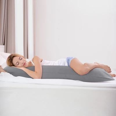 2 Pcs Body 20"x60" 1800 Microfiber Soft Pillowcase Grey - PiccoCasa 4 2 Pcs Body 20"x60" 1800 Microfiber Soft Pillowcase Grey - PiccoCasa - Image 2