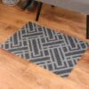 2'x3' ColorStar Deco Grid Door Mat Charcoal - Bungalow Flooring