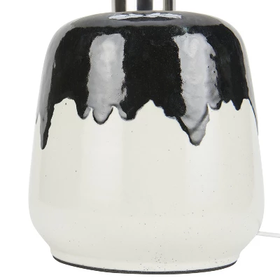 18" Black/White Abstract Splash Ceramic Table Lamp - Nourison 7 18" Black/White Abstract Splash Ceramic Table Lamp - Nourison - Image 5
