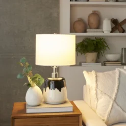 18" Black/White Abstract Splash Ceramic Table Lamp - Nourison 17 18" Black/White Abstract Splash Ceramic Table Lamp - Nourison -Home Decor Shop GUEST 342925d0 1fc5 4879 b9c6 53a0cbd2b791