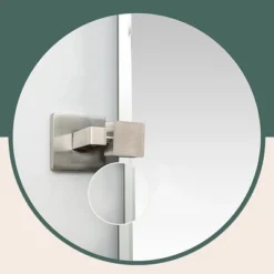 Hamilton Hills 30" X 40" Rectangular Frameless Mirror With Brushed Chrome Squared Wall Brackets -Home Decor Shop GUEST 365fa1dd 24f1 41be ba15 24f7b6f93f9d