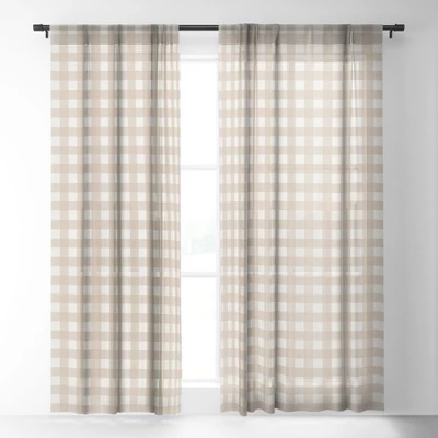 Alisa Galitsyna Gingham Cloth Beige Checks 64" X 50" Single Panel Sheer Window Curtain - Society6 3 Alisa Galitsyna Gingham Cloth Beige Checks 64" X 50" Single Panel Sheer Window Curtain - Society6