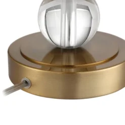 Vienna Full Spectrum Halston Buffet Table Lamp With Round Riser 36 1/4" Tall Crystal Ball Brass Off White Fabric Drum Shade For Bedroom Living Room -Home Decor Shop GUEST 37adc608 c876 424d 8b3b b74988d1011d