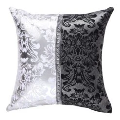 PiccoCasa Polyester Bed Sofa Decorative Pillow Cover Black Silver 18" X 18" 1 Pc -Home Decor Shop GUEST 38d8e4b2 ec29 4f66 8634 07be77a5138f