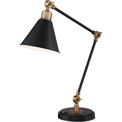 360 Lighting Modern Industrial Desk Table Lamp With USB Charging Port Adjustable 26.75" High Black Antique Brass For Bedroom Bedside Office 8 360 Lighting Modern Industrial Desk Table Lamp With USB Charging Port Adjustable 26.75" High Black Antique Brass For Bedroom Bedside Office - Image 6