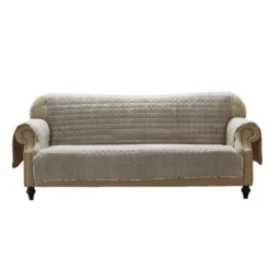 Reversible Phoenix Sofa Furniture Protector Slipcover Tan - Greenland Home Fashions