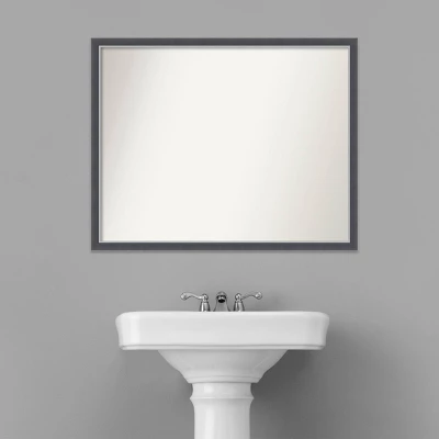 30" X 24" Non-Beveled Eva Thin Bathroom Wall Mirror Black - Amanti Art 9 30" X 24" Non-Beveled Eva Thin Bathroom Wall Mirror Black - Amanti Art - Image 7