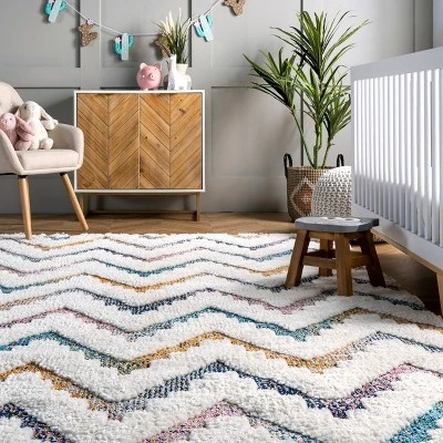 2'8"x8' Rumi High-Low Chevron Tassel Area Rug Beige Runner - NuLOOM 9 2'8"x8' Rumi High-Low Chevron Tassel Area Rug Beige Runner - NuLOOM - Image 7