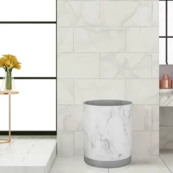 Bathroom Wastebasket Misty Silver - Nu Steel -Home Decor Shop GUEST 3b8ead5d 8f48 4dd6 904b 8563e9564255