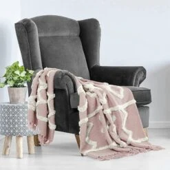 Americanflat 100% Cotton Boho Throw Blanket - All Seasons Lightweight Cozy Soft Blankets & Throws For Bed And Sofa - 100% Cotton With Fringe -Home Decor Shop GUEST 3c3fb6cb df50 40ac 8a39 245a8e59c07d