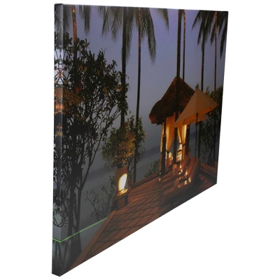 Northlight LED Lighted Tiki Hut Relaxation Scene Canvas Wall Art 23.5" 5 Northlight LED Lighted Tiki Hut Relaxation Scene Canvas Wall Art 23.5" - Image 3