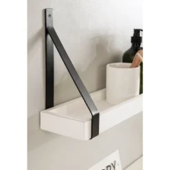 (Set Of 2) 5" X 10" Sudbury Wood And Metal Wall Shelf Set White/Black - Kate & Laurel All Things Decor -Home Decor Shop GUEST 3d2443fe 083e 4af6 bfdb f05afffee854