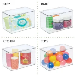 MDesign Plastic Stackable Home Office Supplies Storage Box - 2 Pack, Clear -Home Decor Shop GUEST 3ef634be 2de8 40a4 a342 e107c80b2fdb