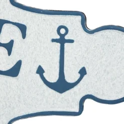 Metal Sign Welcome To The Beach Wall Decor Blue - Olivia & May