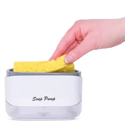Cheer Collection 2-in-1 Soap Dispensing Sponge Holder 4 Cheer Collection 2-in-1 Soap Dispensing Sponge Holder - Image 2
