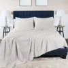Cotton Linen Garment Washed Deep Pocket Luxury 4 Piece Bed Sheet Set By Blue Nile Mills