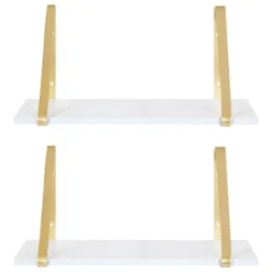 2pk 18" Soloman Wooden Shelves With Brackets White - Kate & Laurel All Things Decor -Home Decor Shop GUEST 41ddb088 c080 442b bd5f 934a32e6d0ac