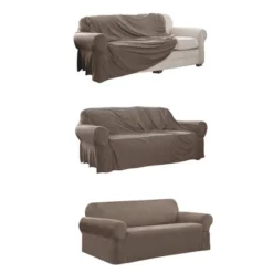 Stretch Plush Sofa Slipcover Chocolate Brown - Zenna Home -Home Decor Shop GUEST 425cb919 4cc7 4176 a1ce 3ea12bc9e437