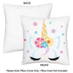 Big Dot Of Happiness Rainbow Unicorn - Magical Baby Shower Or Birthday Party Home Decorative Canvas Cushion Case - Throw Pillow Cover - 16 X 16 Inches -Home Decor Shop GUEST 431f3ad8 31a8 4b49 ac2d 1be6a5979bee