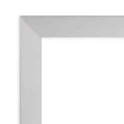 Amanti Art Low Luster Silver Petite Bevel Wood Bathroom Wall Mirror 26.5 X 20.5 In.