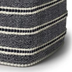 Anika Square Woven PET Polyester Pouf Navy/White - WyndenHall -Home Decor Shop GUEST 44a90ebd 197e 45a2 a5a0 b8751fce6370