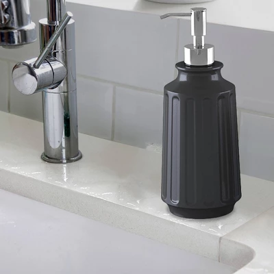 Metal Black Rust Resistant Refillable Liquid Soap Dispenser - Nu Steel 4 Metal Black Rust Resistant Refillable Liquid Soap Dispenser - Nu Steel - Image 2
