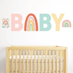 Big Dot Of Happiness Hello Rainbow - Peel And Stick Boho Baby Shower Standard Banner Wall Decals - Baby