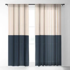 Color Poems Color Block LInes XXXX Single Panel Sheer Window Curtain - Society6