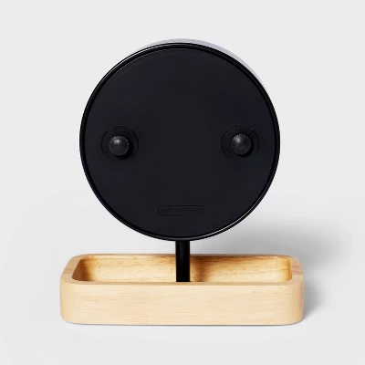 6.5" Desk Clock With Wood Tray - Threshold™ 4 6.5" Desk Clock With Wood Tray - Threshold™ - Image 2