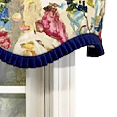 Martella Ruffled Provance 3" Rod Pocket Valance 50" X 16" Multicolor By RLF Home 3 Martella Ruffled Provance 3" Rod Pocket Valance 50" X 16" Multicolor By RLF Home