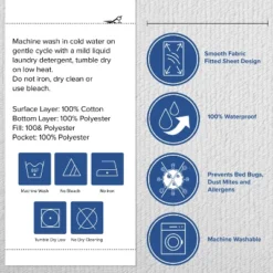 Flash Furniture Capri Comfortable Sleep Premium Fitted 100% Waterproof-Hypoallergenic Vinyl Free Mattress Protector - Breathable Fabric Surface, Queen 13 Flash Furniture Capri Comfortable Sleep Premium Fitted 100% Waterproof-Hypoallergenic Vinyl Free Mattress Protector - Breathable Fabric Surface, Queen -Home Decor Shop GUEST 49b9d208 1427 4159 9a43 42fa0cceab1b