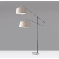 78" Manhattan Two Arm Arc Lamp Steel - Adesso