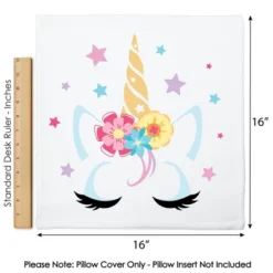 Big Dot Of Happiness Rainbow Unicorn - Magical Baby Shower Or Birthday Party Home Decorative Canvas Cushion Case - Throw Pillow Cover - 16 X 16 Inches -Home Decor Shop GUEST 4c7997f3 0b2a 4e5e 8b8f a5dec70f98cd