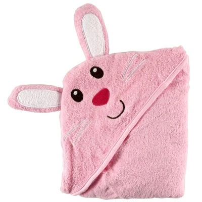 Luvable Friends Baby Girl Cotton Animal Hooded Towel, Bunny, One Size 3 Luvable Friends Baby Girl Cotton Animal Hooded Towel, Bunny, One Size