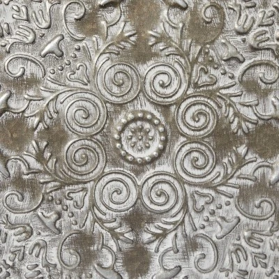 Metal Floral Embossed Wall Decor Set Of 4 Gray - Olivia & May 4 Metal Floral Embossed Wall Decor Set Of 4 Gray - Olivia & May - Image 2