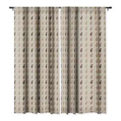 Iveta Abolina Peace Hands Tan 64" X 50" Single Panel Room Darkening Window Curtain - Deny Designs 4 Iveta Abolina Peace Hands Tan 64" X 50" Single Panel Room Darkening Window Curtain - Deny Designs - Image 2