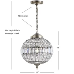 12" Crystal/Metal Georgina Chandelier Pendant (Includes Energy Efficient Light Bulb) Antique Brass - JONATHAN Y 8 12" Crystal/Metal Georgina Chandelier Pendant (Includes Energy Efficient Light Bulb) Antique Brass - JONATHAN Y -Home Decor Shop GUEST 5073dea5 2984 4a1f a267 d35b15e2c00c