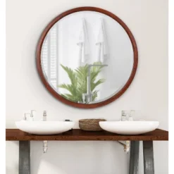 32" X 32" Hogan Round Framed Decorative Wall Mirror Walnut Brown - Kate & Laurel All Things Decor 11 32" X 32" Hogan Round Framed Decorative Wall Mirror Walnut Brown - Kate & Laurel All Things Decor -Home Decor Shop GUEST 533e13c0 1cb7 41d2 a5df f2f75eba00f5