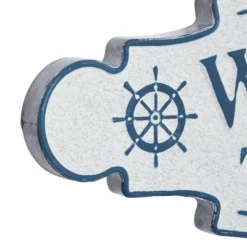 Metal Sign Welcome To The Beach Wall Decor Blue - Olivia & May -Home Decor Shop GUEST 545647d1 a2e9 4ca7 bf56 454ce2b74860