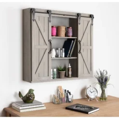 Decorative Wood Wall Storage Cabinet With 2 Sliding Barn Doors Rustic Gray - Kate & Laurel All Things Decor 13 Decorative Wood Wall Storage Cabinet With 2 Sliding Barn Doors Rustic Gray - Kate & Laurel All Things Decor -Home Decor Shop GUEST 565c4c1a be01 4ea4 8941 4324fa5bdda8