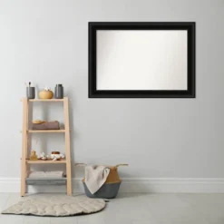 42" X 30" Non-Beveled Parlor Bathroom Wall Mirror Black - Amanti Art -Home Decor Shop GUEST 56d88ee4 55d8 4d78 8a4c 32ec8570b808