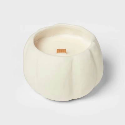 12oz Brushed Abstract Pumpkin Ceramic With Woodwick And Dustcover Spice Vanilla Fig Candle - Threshold™ 5 12oz Brushed Abstract Pumpkin Ceramic With Woodwick And Dustcover Spice Vanilla Fig Candle - Threshold™ - Image 3