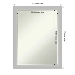 Amanti Art Low Luster Silver Petite Bevel Wood Bathroom Wall Mirror 26.5 X 20.5 In. -Home Decor Shop GUEST 56fa8550 2a36 43ef a0ba f07d79c9f419