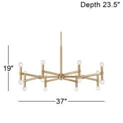 Possini Euro Design Marya Satin Brass Chandelier 37" Wide Modern 24-Light Fixture For Dining Room House Foyer Kitchen Island Entryway Bedroom Home -Home Decor Shop GUEST 57077a84 ab71 4282 a99f 9e7bd065d784