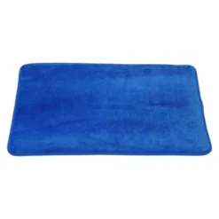 Unique Bargains Solid Color Pattern Bathroom Rugs Polyester Bath Mat Machine Washable Dark Blue 60x40cm -Home Decor Shop GUEST 596bbc24 0cf2 4112 8cec 01c83511e96b