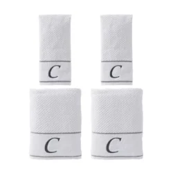 4pc Monogram Bath/Hand Towel Set White - SKL Home -Home Decor Shop GUEST 599455d1 4af7 45fd acca 80e64f8ec060